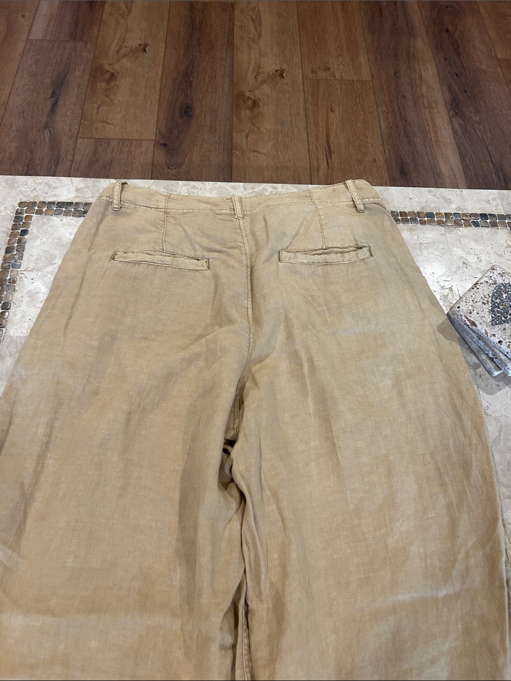Free People High Rise, Wide Leg Trouser Pants Linen Blend Size 8 - Picture 6 of 11